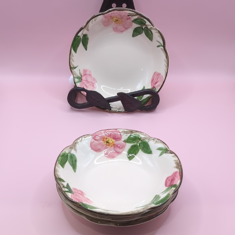 Vintage (4) Four Franciscan Desert Rose Earthenware Berry Side Dish Bowls 5.25"